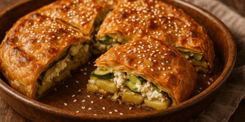 boureki from Chania in a tray