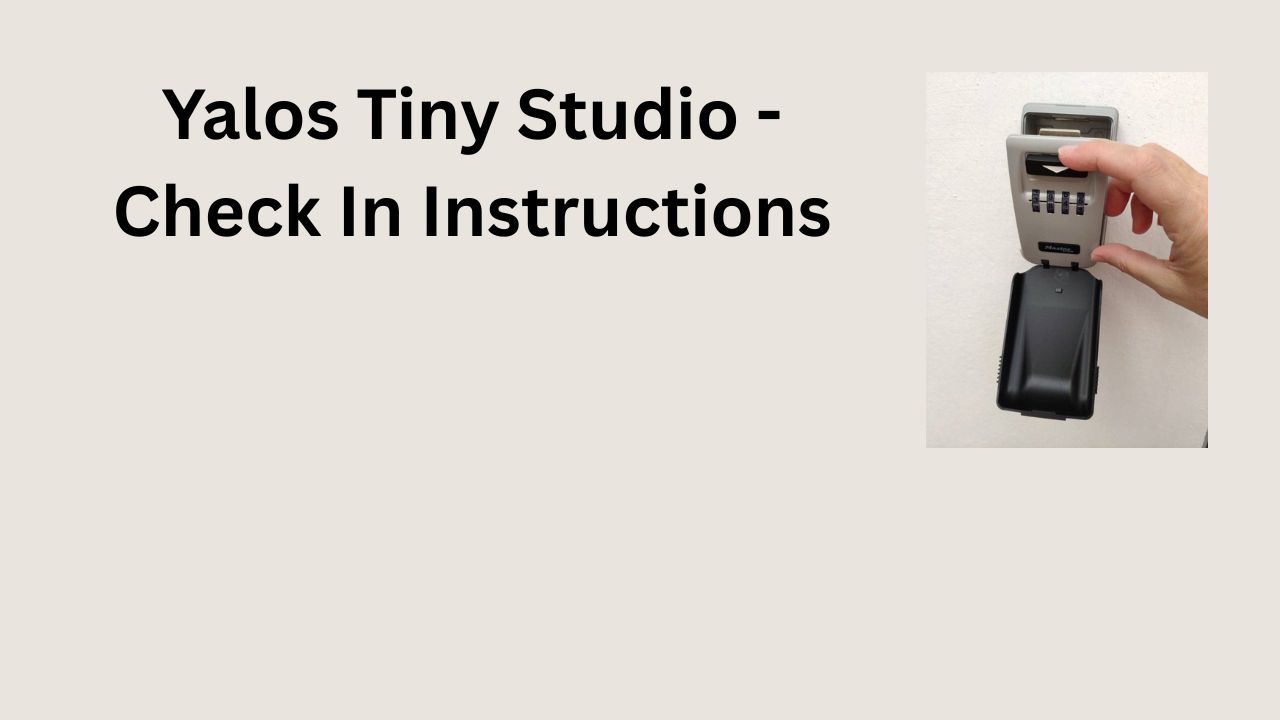 Yalos Tiny Studio Keybox Check In | Viva Elafonisi