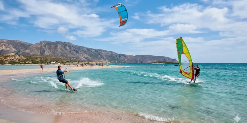 kite and wind surfing in Elafonisi beach